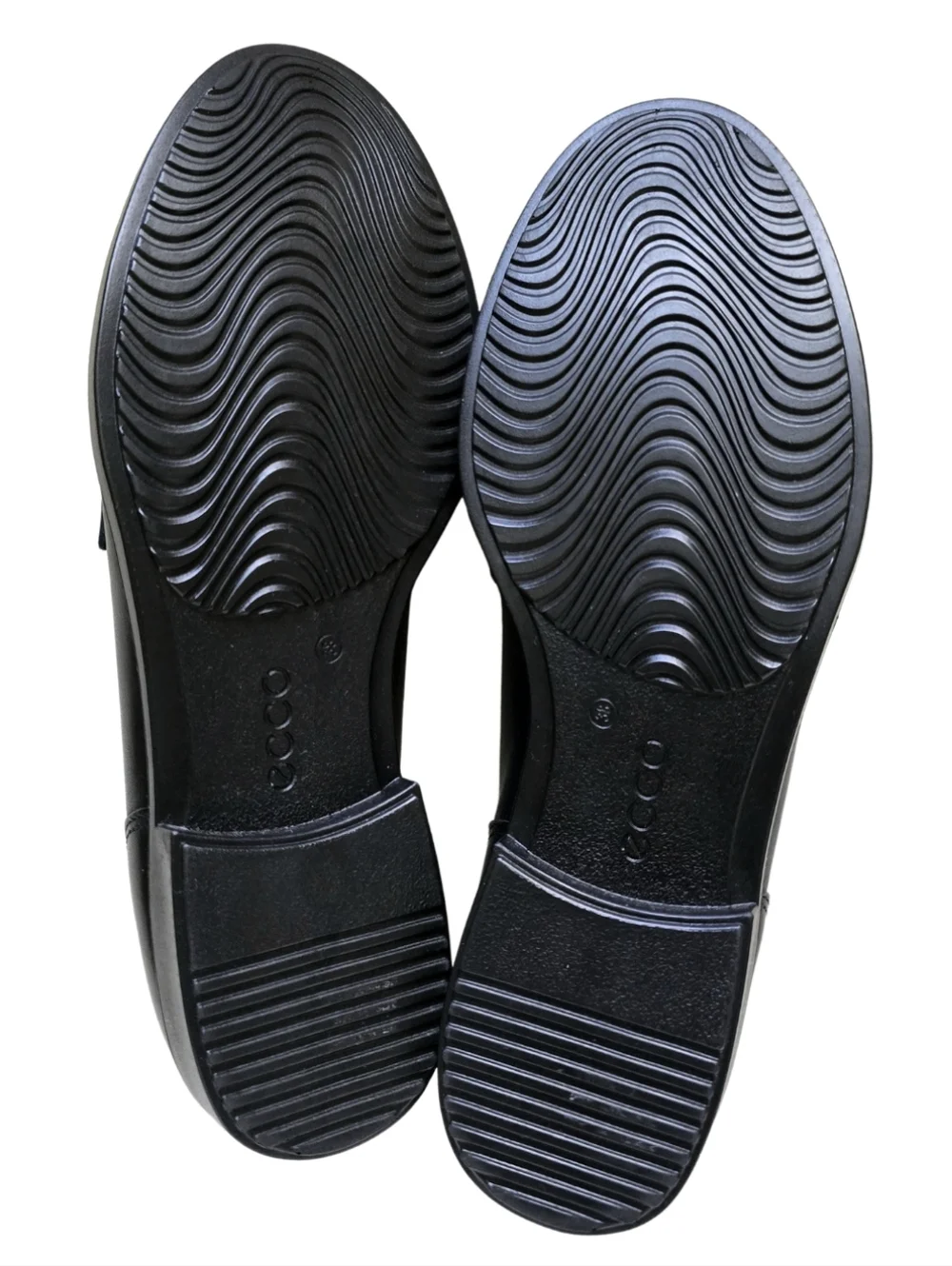 ECCO Dress Penny Black Loafers Chunky Leather